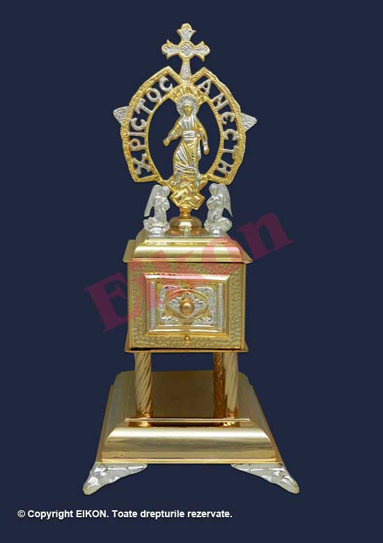 Tabernacle, golden and silver plated - Image 3