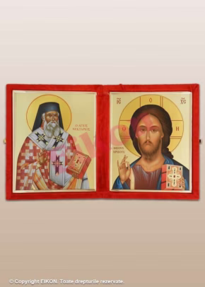 Alternative view of Saint Nectarios of Aegina and Jesus Christ