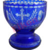Candelă de masă din sticlă gravată
