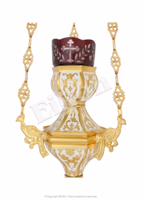 Alternative view of Candelă agățătoare emailată bicoloră