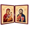 Diptic Maica Domnului și Iisus Hristos - catifea