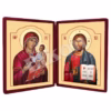 Diptic Maica Domnului și Iisus Hristos - catifea