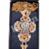 Cruce pectorală bicoloră cu pietre roșii - imagine 4