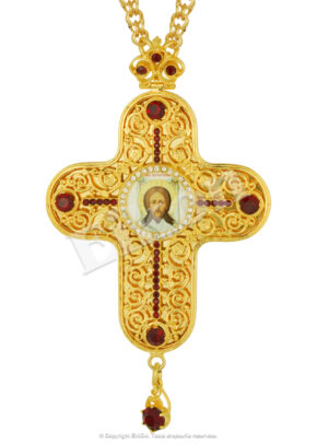 Cruce pectorală cu pietre roșii