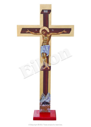 Cruce din lemn cu foiță aurie, pentru Altar - Troiță