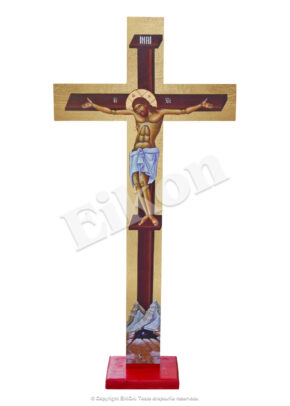 Cruce din lemn cu foiță aurie, pentru Altar - Troiță