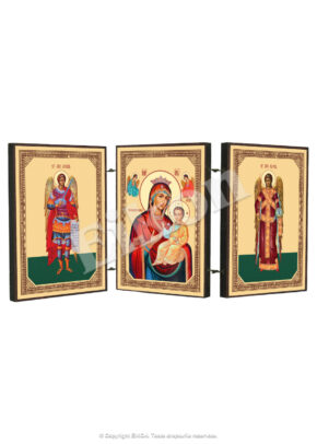 Triptic MDF – Maica Domnului Îndrumătoarea și Sf. Arhangheli