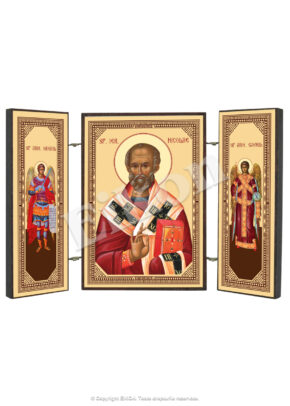 Triptic MDF - Sf. Nicolae și Sf. Arhangheli
