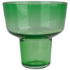 Pahar pentru candelă din sticlă verde, suflată manual