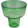 Pahar pentru candelă din sticlă verde, suflată manual