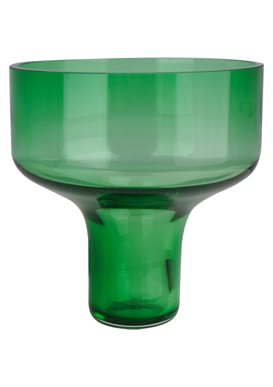 pahar pentru candelă din sticlă verde, suflată manual,
