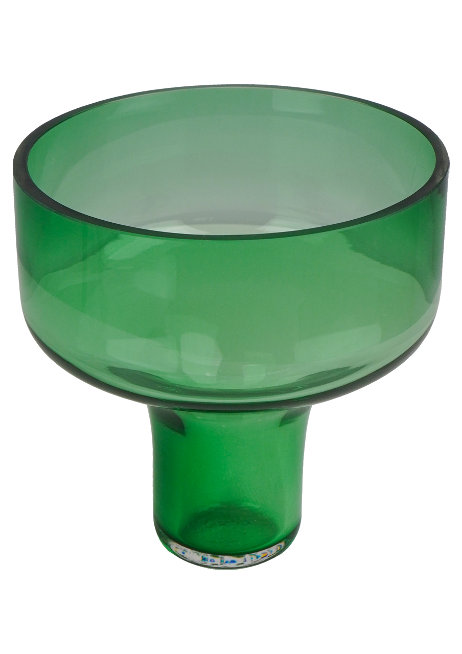 ahar pentru candelă din sticlă verde, suflată manual,