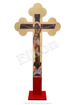 Cruce din lemn cu foiță aurie, pentru Altar - Troiță