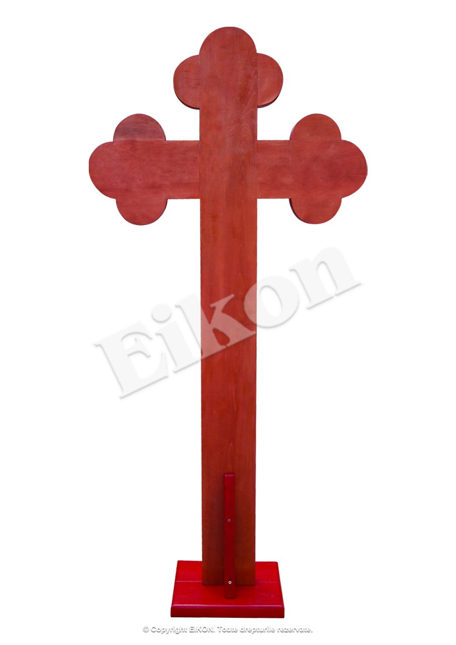Cruce din lemn cu foiță aurie, pentru Altar - Troiță - imagine 3