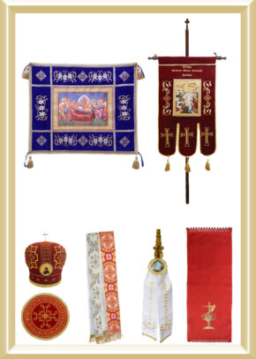 Epitafe, prapuri, materiale și accesorii veșminte bisericești