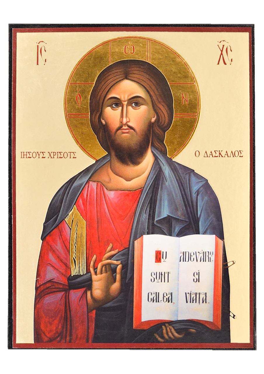 Iisus Hristos. Icoană aplicată pe PAL, dimensiune 11×14 cm, grosime 18 mm. Icoana este realizată în Atelierul de icoane EIKON.