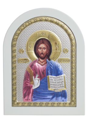 Icoană argintată Iisus Hristos Dimensiune 26 x 19.5 x 2 cm. Icoana este prevăzută cu suport de sprijin.