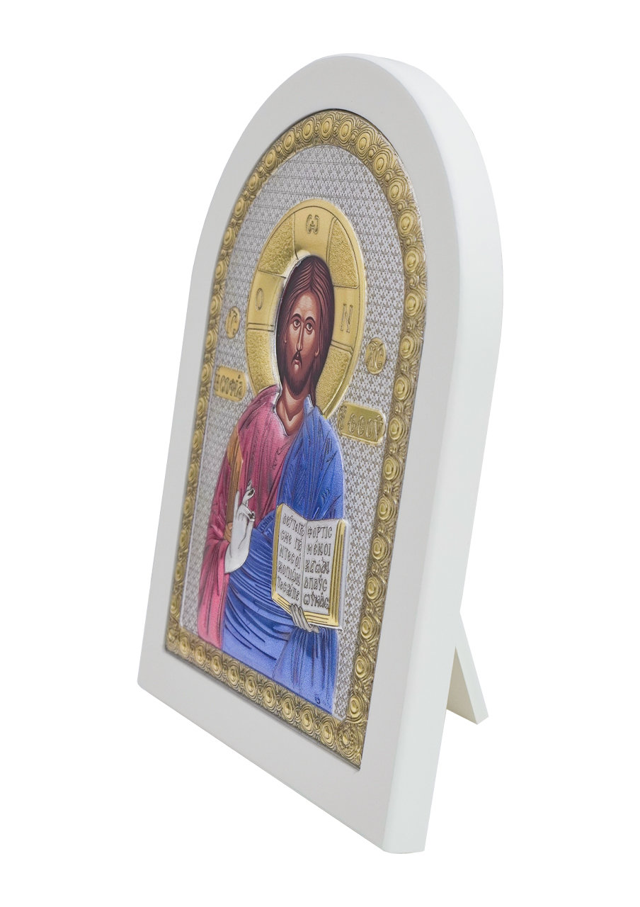 Icoană argintată Iisus Hristos 2 - EIKON Icoană argintată Iisus Hristos. Dimensiune 26 x 19.5 x 2 cm. Icoana este prevăzută cu suport de sprijin.