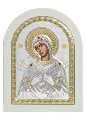 Icoană argintată Maica Domnului