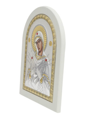 Icoană argintată Maica Domnului