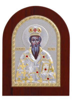 Icoană argintată Sfântul Ierarh Vasile de Ostrog