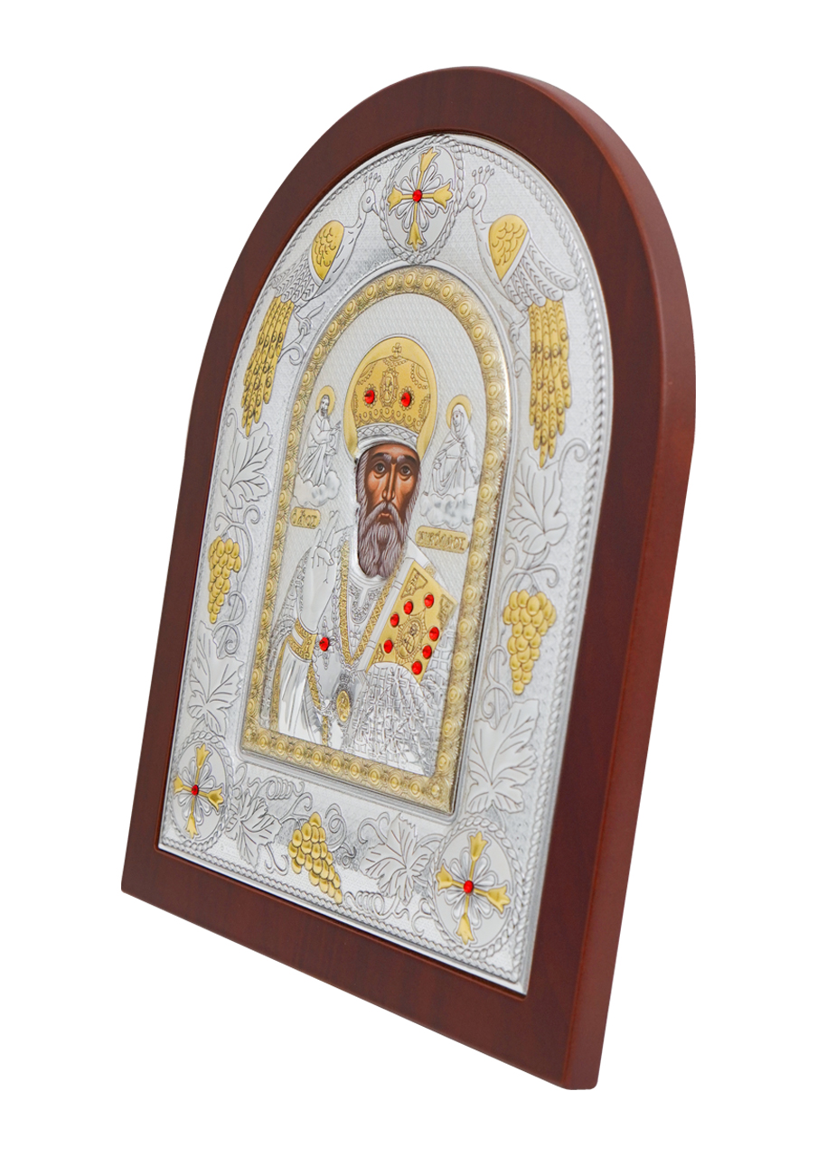 Icoană argintată Sfântul Ierarh Nicolae 2 - EIKON Icoană argintată Sfântul Ierarh Nicolae