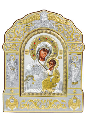 Icoană argintată – Maica Domnului.