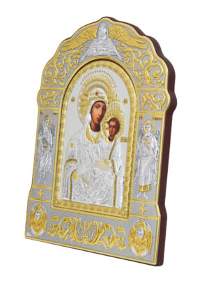 Icoană argintată Maica Domnului